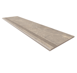 Изображение товара Ступень, керамогранит Estima Bernini BR02 67327, 30х120 см, с насечками, beige