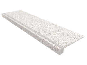 Изображение товара Ступень, керамогранит Estima Cosmos CM00 39879, 33х120 см с насечками+Подступенок 14.5х120 см, white