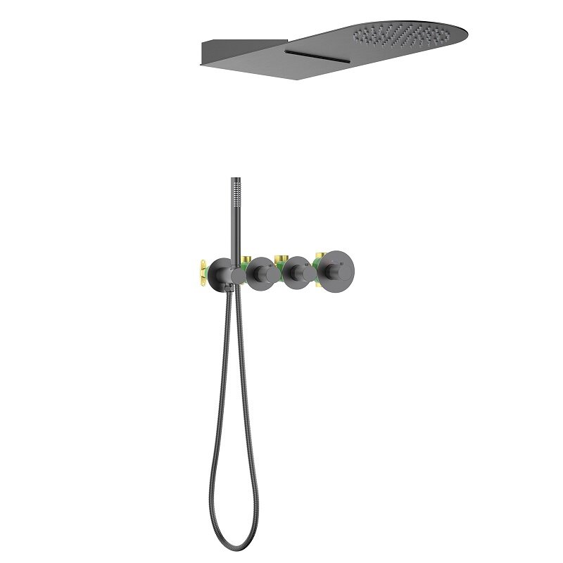 Изображение товара Душевая система Timo Saona SX-2350/18SM термостатическая черное золото