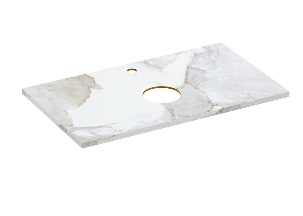 Изображение товара Столешница из керамогранита Cersanit Stone Life 80 см белый сатиновый