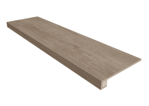 Изображение товара Ступень, керамогранит Estima Classic Wood CW02 39898, 33х120 см без насечек+Подступенок 14.5х120 см, dark grey