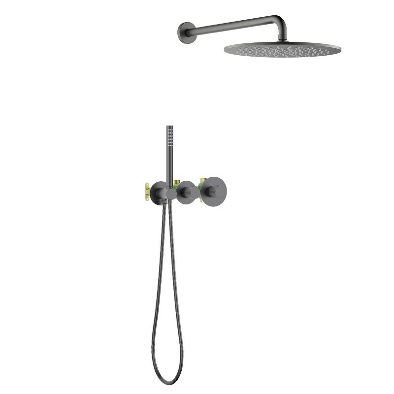 Изображение товара Душевая система Timo Saona SX-2359/18SM, термостатическая, цвет черное золото