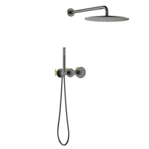 Изображение товара Душевая система Timo Saona SX-2359/18SM, термостатическая, цвет черное золото
