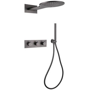 Изображение товара Душевая система Abber Wasser Kreis AF8151NG термостатическая, никель, Германия