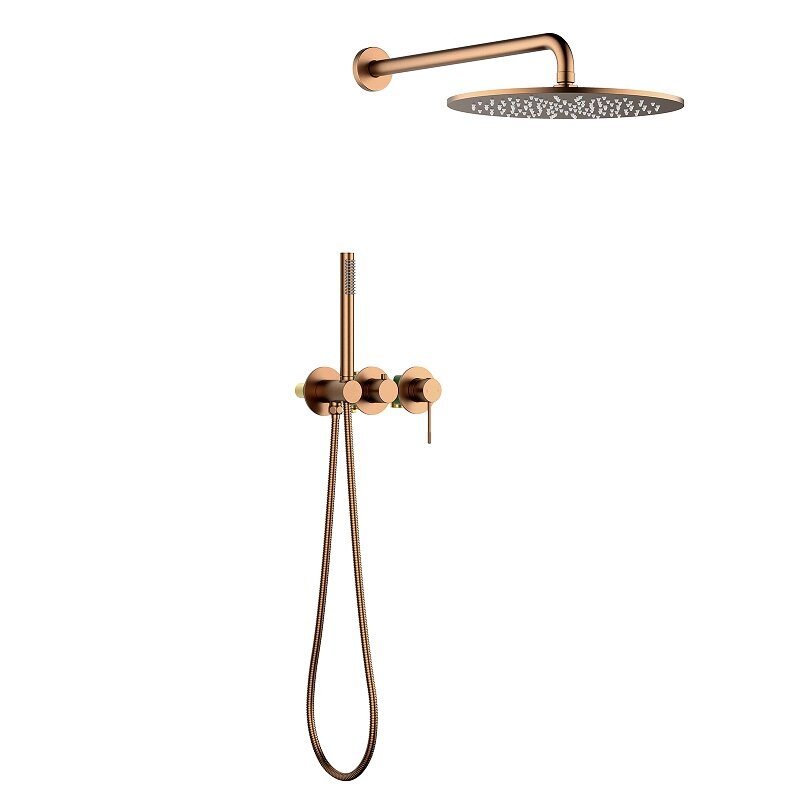 Изображение товара Душевая система Timo Saona SX-2359/19SM с термостатом розовое золото, встроенная для ванной