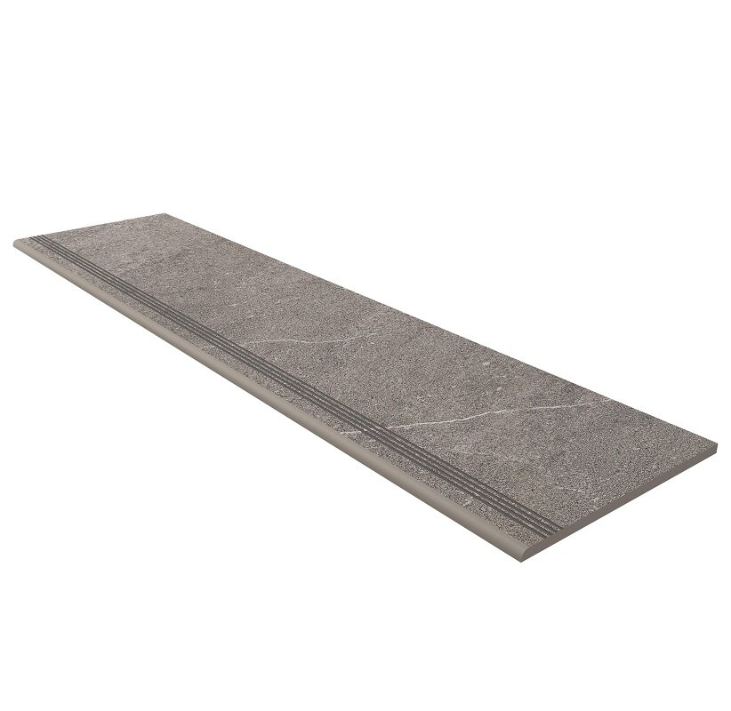 Изображение товара Ступень, керамогранит Estima Gabbro GB02 39863, 30х120 см, с насечками, grey Изображение товара Ступень, керамогранит Estima Gabbro GB02 39863, 30х120 см, с насечками, grey