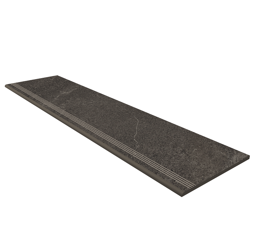 Изображение товара Ступень, керамогранит Estima Gabbro GB03 39864, 30х120 см, с насечками, anthracite Изображение товара Ступень, керамогранит Estima Gabbro GB03 39864, 30х120 см, с насечками, anthracite