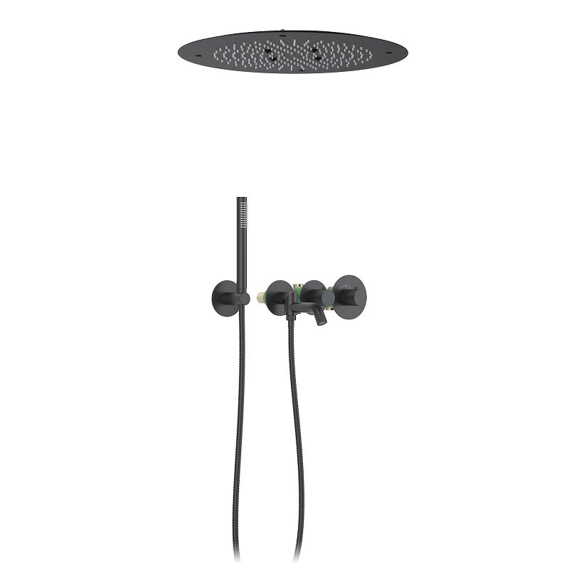 Изображение товара Душевая система Timo Saona SX-2358/03SM, с изливом, термостатическая, цвет черный