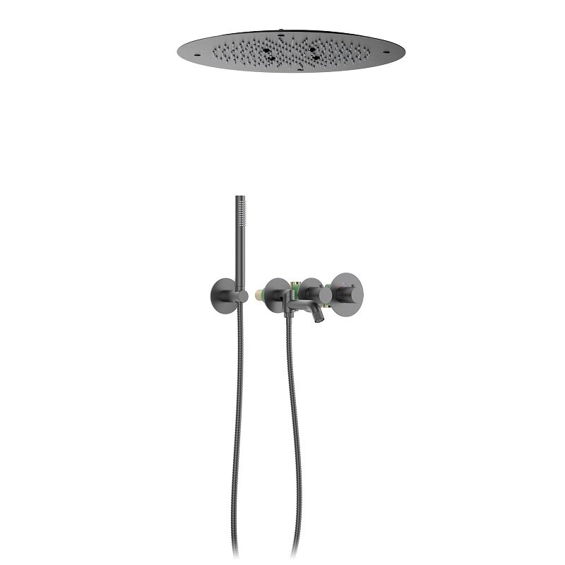 Изображение товара Душевая система Timo Saona SX-2358/18SM, с изливом, термостатическая, цвет черное золото