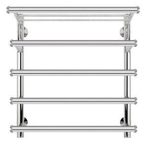 Изображение товара Полотенцесушитель водяной Secado Турин 6 СП 4603777447250, ширина 60 см, высота 60 см, нижнее подключение 50 см, с полкой, цвет хром, 60x60x70