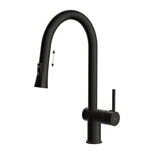 Изображение товара Смеситель Cersanit Melar 68228, для кухонной мойки, с выдвижным изливом, черный матовый