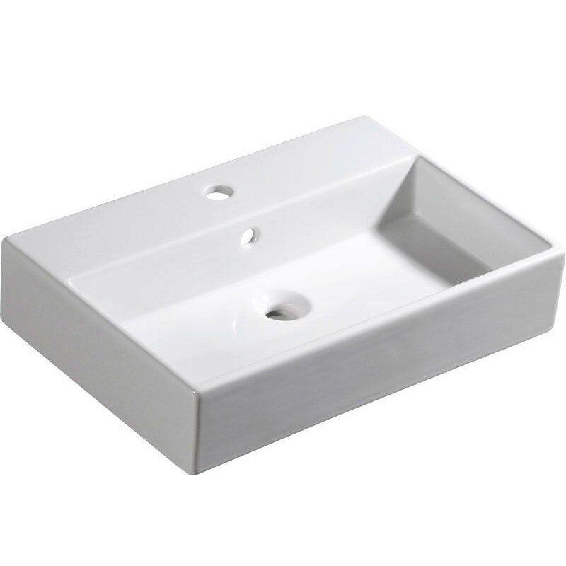 Изображение товара Раковина Isvea Purita 10PL65060SV из фарфора 60 см белая с переливом и отверстием под смеситель