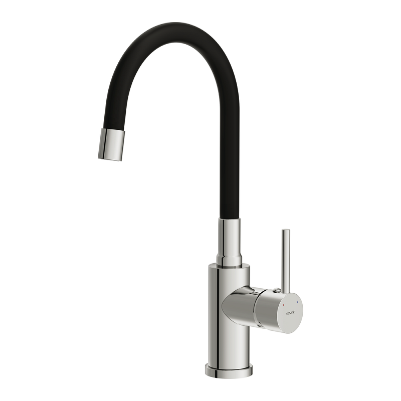 Изображение товара Cersanit Melar 68233 Смеситель кухонный хром черный гибкий излив 360° Изображение товара Cersanit Melar 68233 Смеситель кухонный хром черный гибкий излив 360°