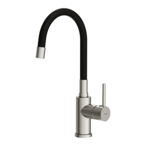 Изображение товара Смеситель Cersanit Melar 68235, для кухонной мойки, сатин/черный