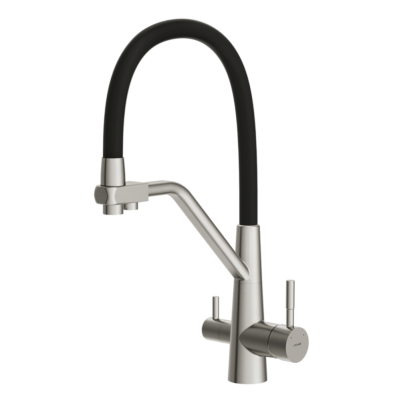 Изображение товара Смеситель для кухонной мойки Cersanit Vivo 64837 с подключением к фильтру черный сатин