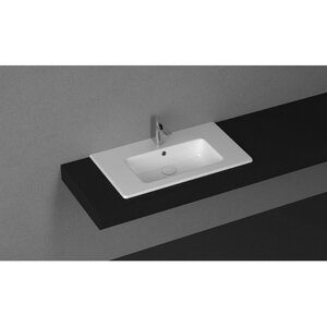 Изображение товара Раковина Isvea SistemaT 10SL51081SV-2L 80 см фарфор белый матовый с переливом