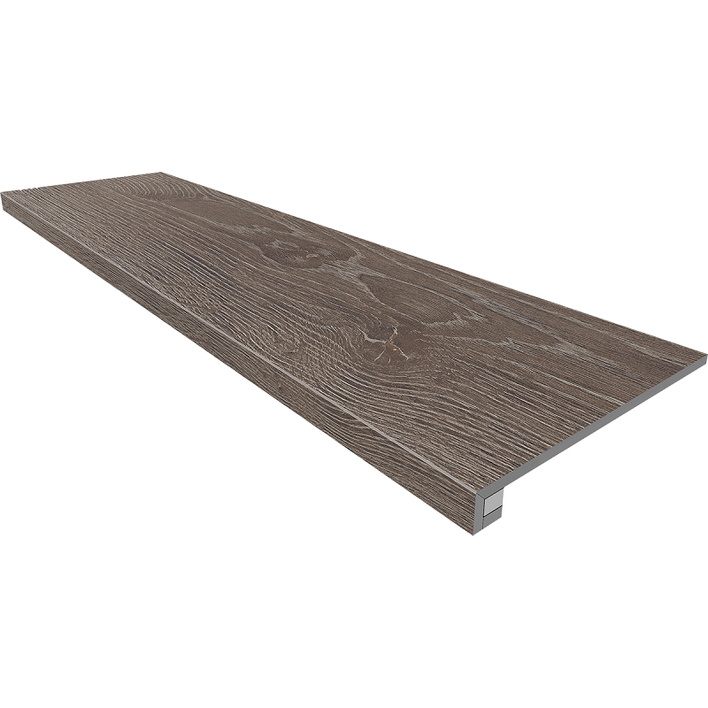 Изображение товара Ступень, керамогранит Estima Kraft Wood KW03 70612, 33 x 120 см без насечек+Подступенок 14.5 x 120 см, wenge