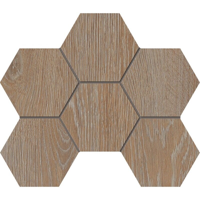 Изображение товара Мозаика Estima Kraft Wood KW00 Hexagon Rusty Beige для пола и стен