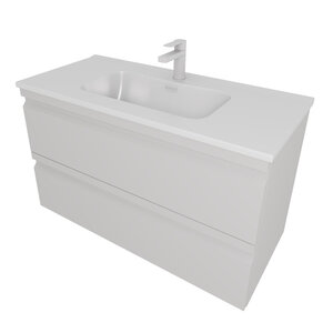 Изображение товара Тумба с раковиной Aquatek Вега AQ77100-LG, 100 см, серый туман