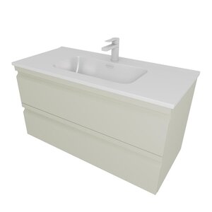 Изображение товара Тумба с раковиной Aquatek Вега AQ77100-GS, 100 см, подвесная, зеленый шалфей