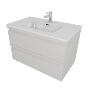 Изображение товара Тумба с раковиной Aquatek Вега AQ77080-LG, 80 см, подвесная, серый туман