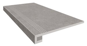 Изображение товара Ступень, керамогранит Estima Luna LN02 36834, 33х120 см с насечками+Подступенок 14.5х120 см, grey