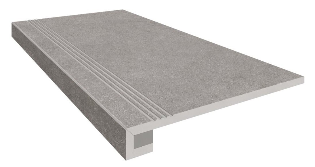 Изображение товара Керамогранит Estima Luna LN02 серый 33х120 см с насечками для пола и подступенков