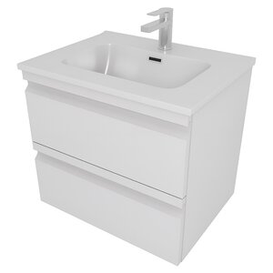 Изображение товара Тумба с раковиной Aquatek Вега AQ77060-MW 60 см белый матовый подвесная для ванной