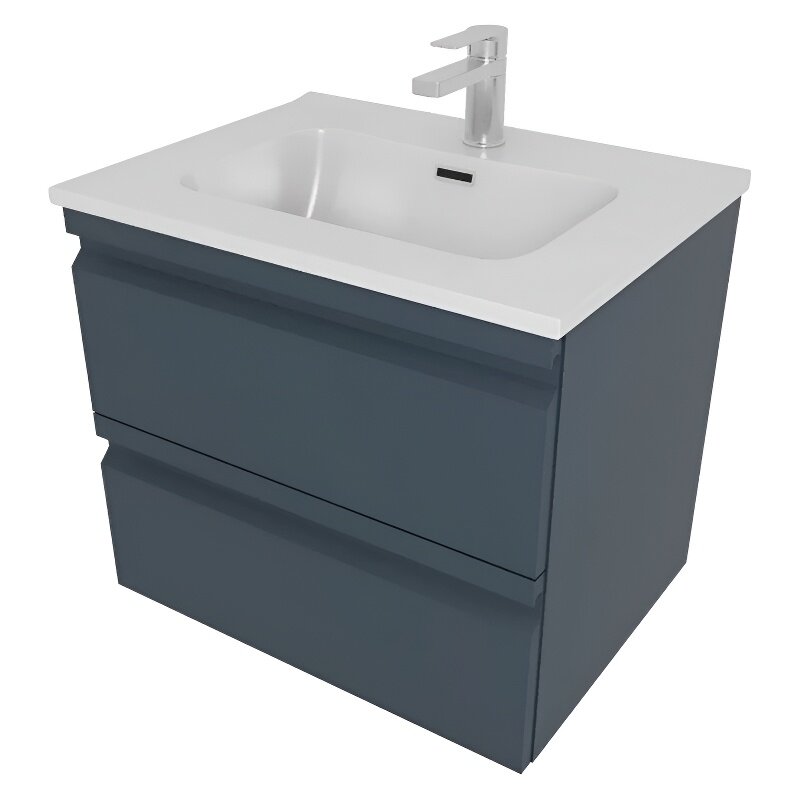 Изображение товара Тумба с раковиной Aquatek Вега AQ77060-MG 60 см подвесная серый матовый