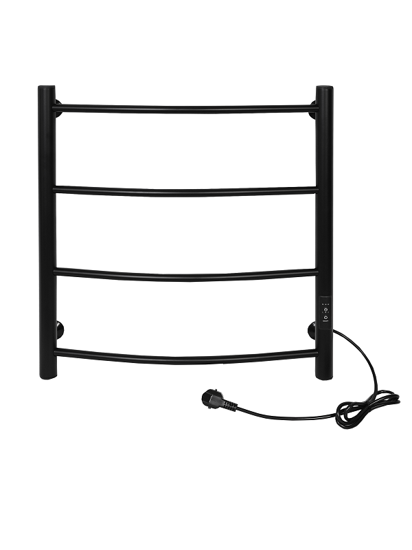 Изображение товара Полотенцесушитель электрический Тера Ребро ПСК-10-02д.ч, ширина 50 см, высота 60 см, диммер справа, черный матовый