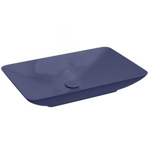 Изображение товара Раковина Isvea SistemaY Clear 60 см, синяя матовая из фарфора, угловая накладная