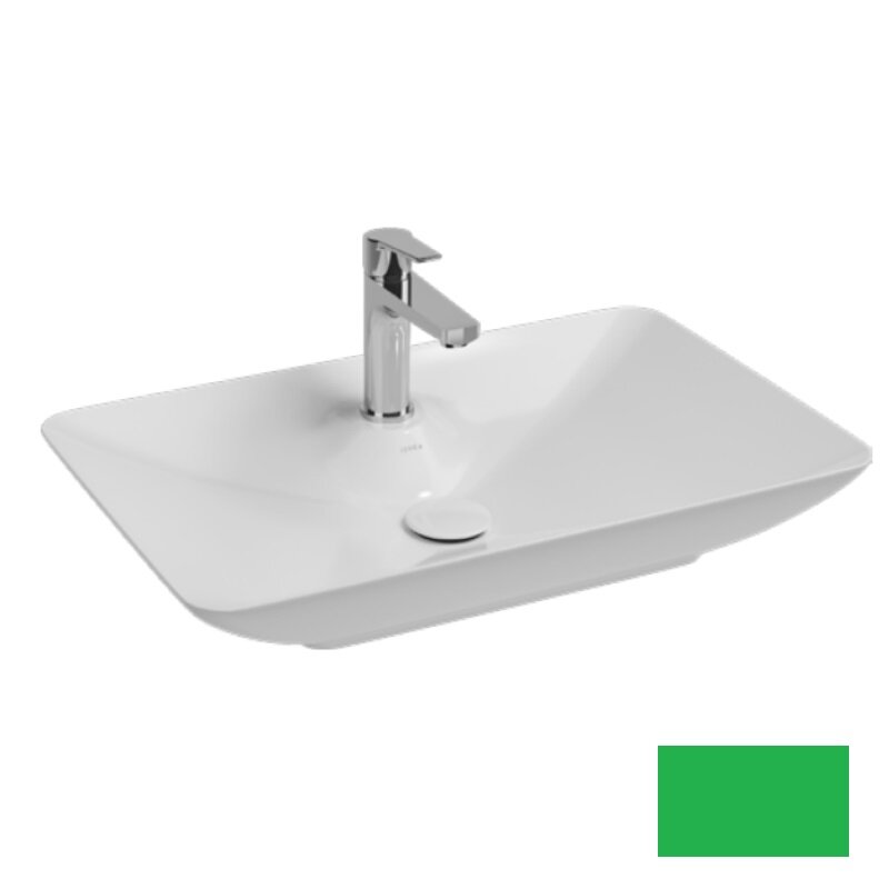 Изображение товара Раковина Isvea SistemaY Clear 10SY50065SV-2P, 65 см, изумрудный матовый фарфор