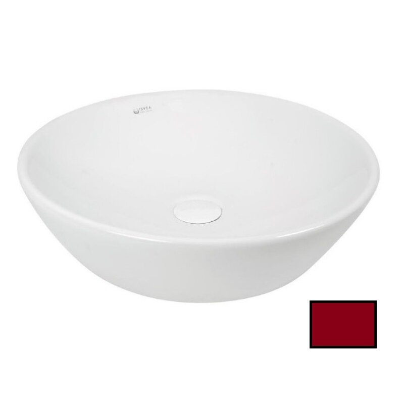 Изображение товара Круглая раковина Isvea SistemaY Soft 45 см из фарфора бордовая матовая Изображение товара Круглая раковина Isvea SistemaY Soft 45 см из фарфора бордовая матовая