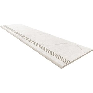 Изображение товара Ступень керамогранит Estima Nolana NL00 30x120 см белый с насечками