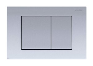 Изображение товара Клавиша смыва Aquatek Pneumo S пневматическая, хром матовый, 24.5x1.2x16.5 см