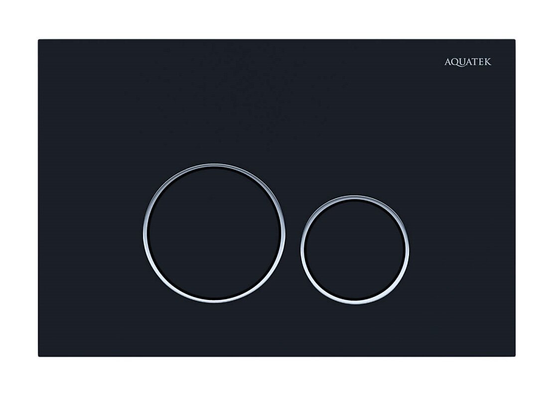 Изображение товара Клавиша смыва Aquatek Pneumo S PNS-0000015 пневматическая черная матовая двухрежимная