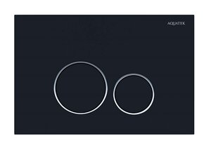 Изображение товара Клавиша смыва Aquatek Pneumo S PNS-0000015, пневматическая, цвет черный матовый