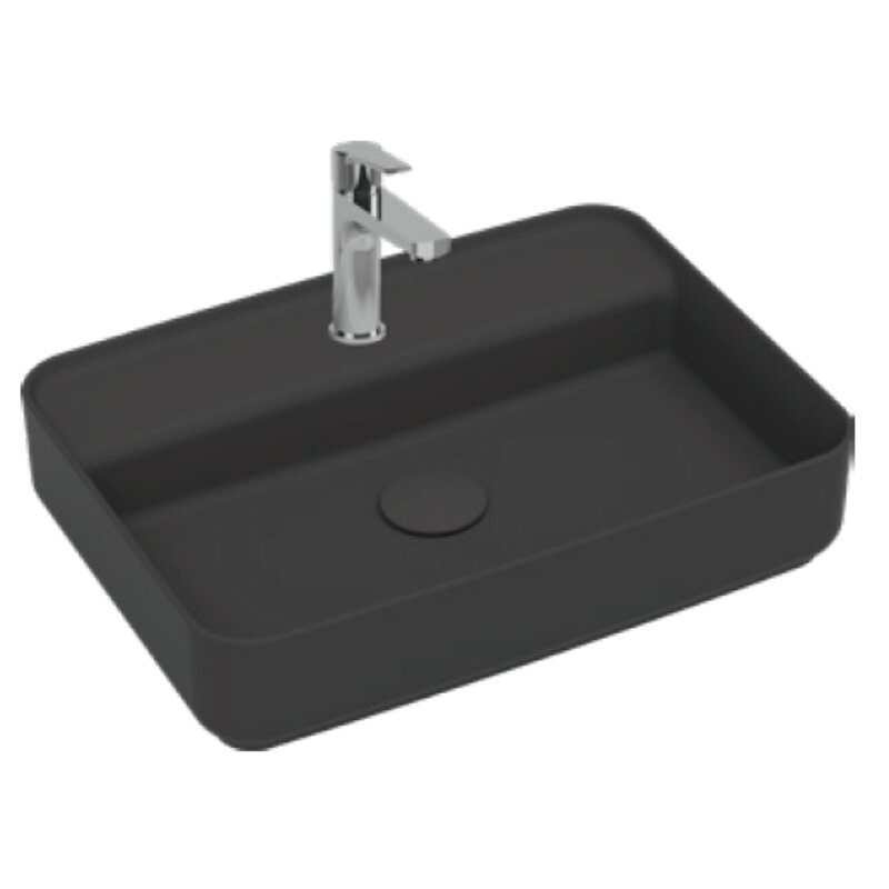Изображение товара Раковина Isvea Infinity, 55 см, фарфор, цвет антрацит матовый, 10NF66055-2C Изображение товара Раковина Isvea Infinity, 55 см, фарфор, цвет антрацит матовый, 10NF66055-2C