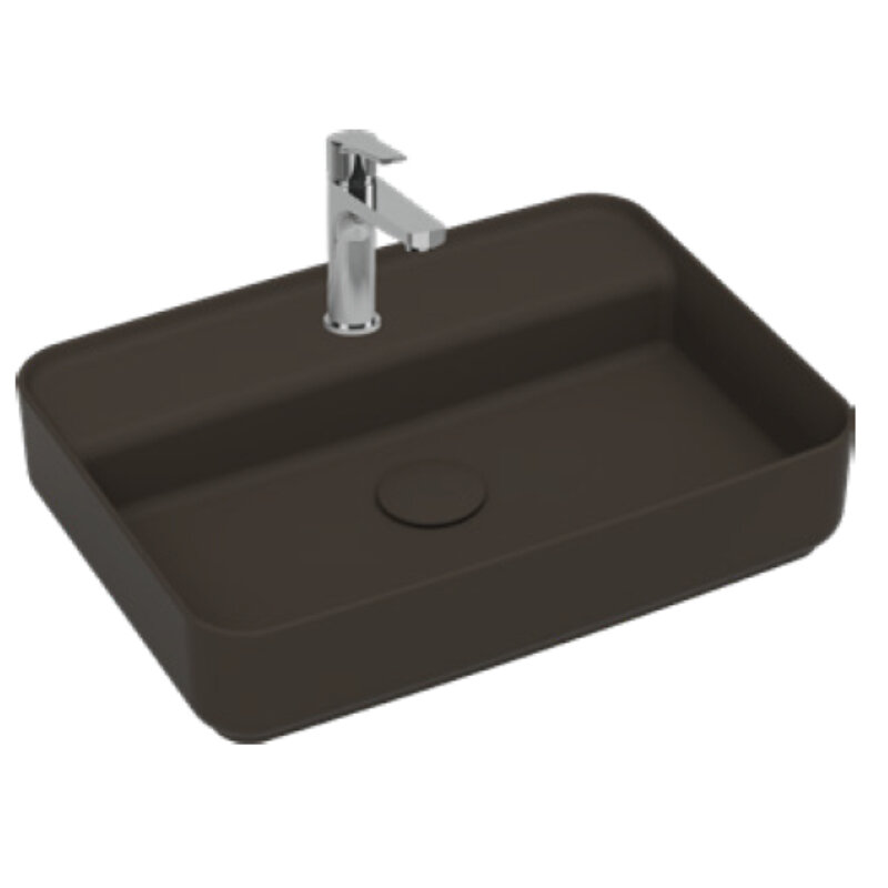 Изображение товара Раковина Isvea Infinity 10NF66055SV-2H 55 см фарфор коричневый матовый накладная