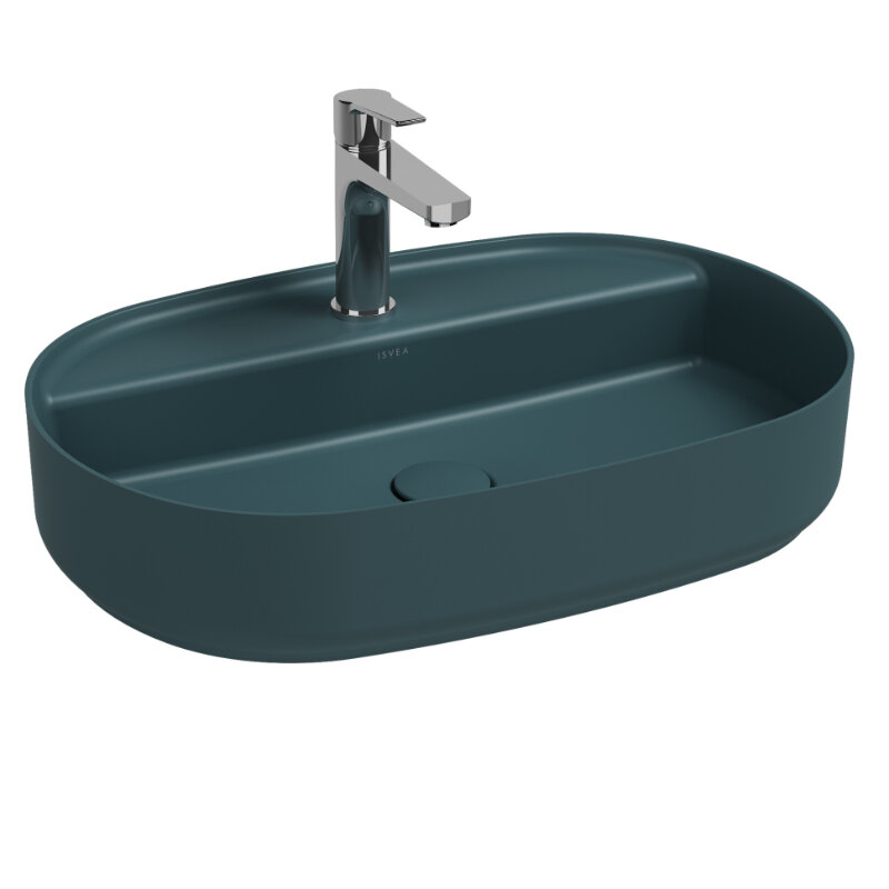 Изображение товара Раковина Isvea Infinity, 60 см, фарфор, цвет изумрудный матовый, 10NF65060-2P