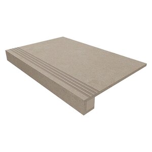 Изображение товара Ступень, керамогранит Estima Terra TE01 36836, 33 x 120 см c насечками+Подступенок 14.5 x 120 см, beige