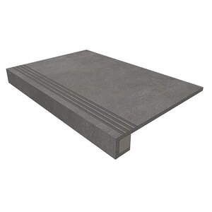 Изображение товара Ступень, керамогранит Estima Terra TE03 36838, 33х120 см c насечками+Подступенок 14.5х120 см, anthracite