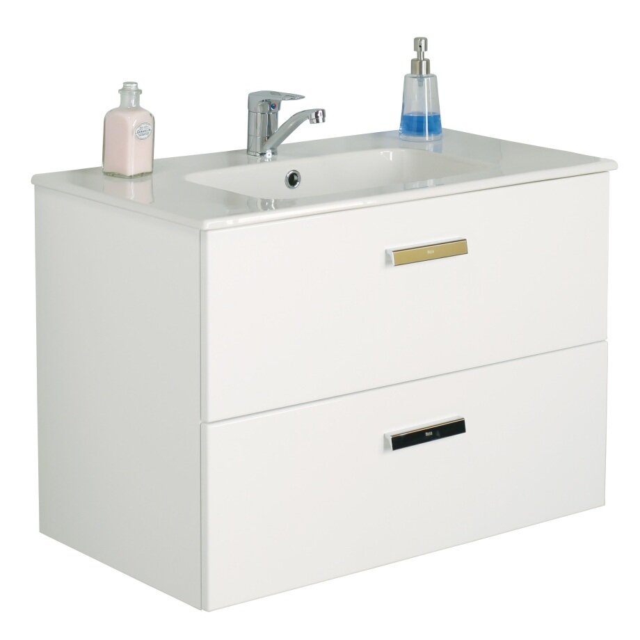 Изображение товара Тумба под раковину Roca Victoria Nord ZRU9000032 подвесная 78,5x56,5x45 см белый глянец