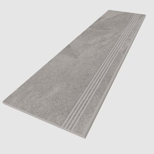 Изображение товара Ступень, керамогранит Estima Terra TE02 36817, 30х120 см, с насечками, grey