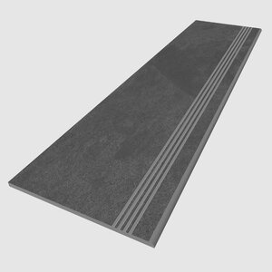 Изображение товара Ступень, керамогранит Estima Terra TE04 39688, 30 x 120 см, с насечками, black