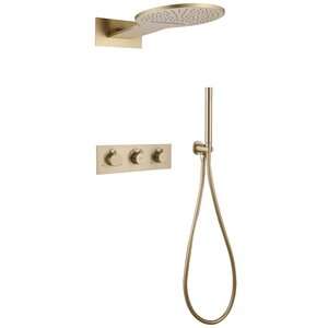 Изображение товара Душевая система Abber Wasser Kreis AF8151G, термостатическая, PVD покрытие, золото матовое
