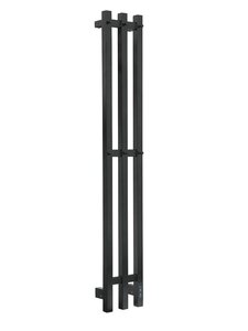 Изображение товара Электрический полотенцесушитель Тера Грация Квадро 15x115 см с крючками черный матовый