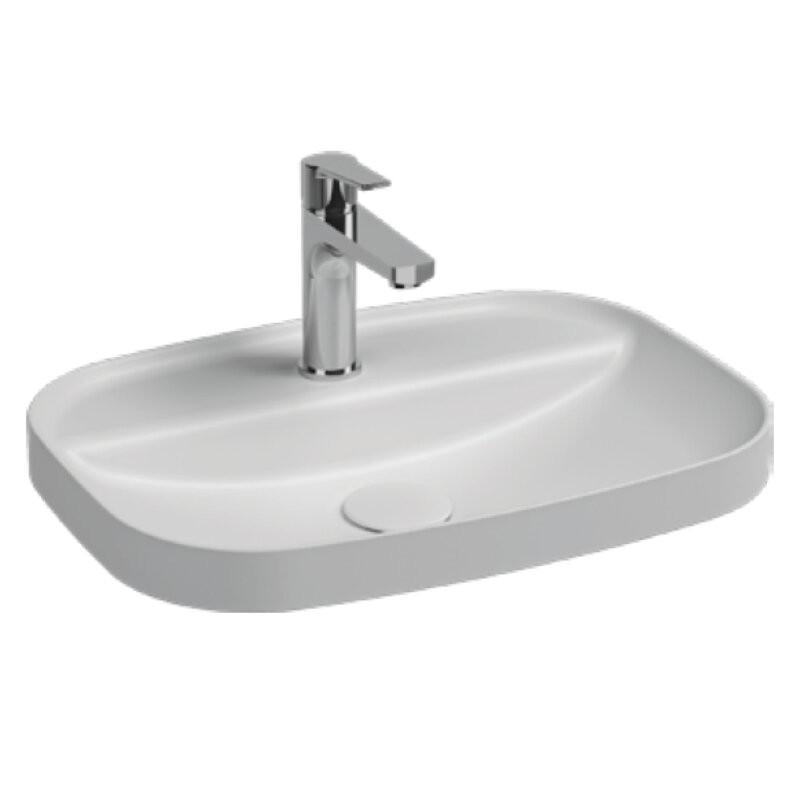 Изображение товара Раковина Isvea Infinity 55 см из фарфора с угловым монтажём и матовым белым цветом