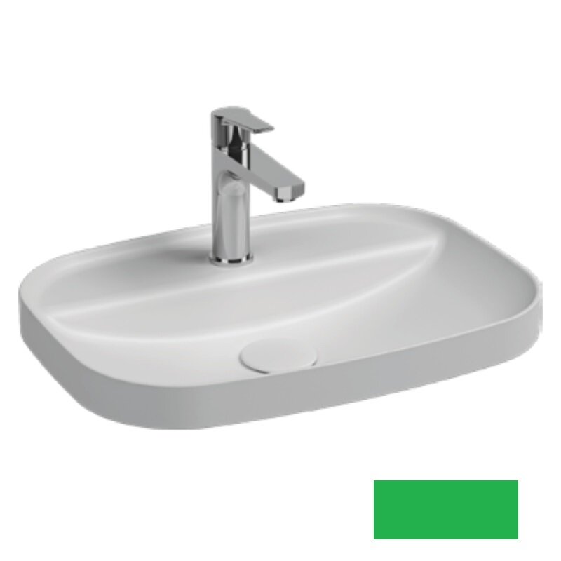 Изображение товара Раковина Isvea Infinity 55 см из фарфора изумрудный матовый цвет для ванной и кухни