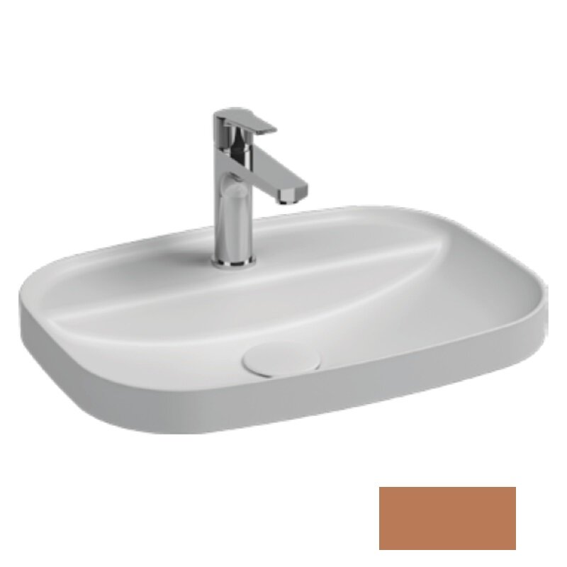 Изображение товара Раковина Isvea Infinity 55 см из фарфора коричневая матовая угловая